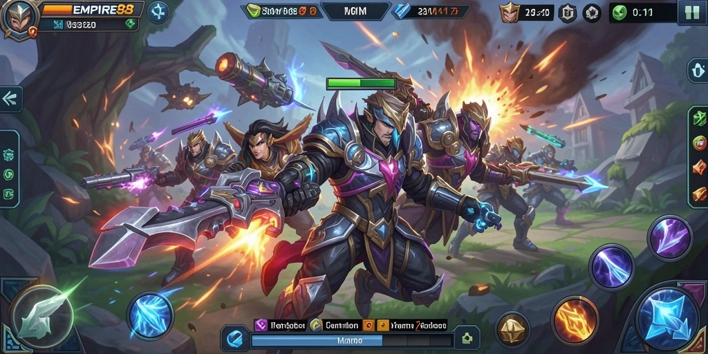 Tangkapan layar gameplay seru dari EMPIRE88 dalam pertempuran MOBA.