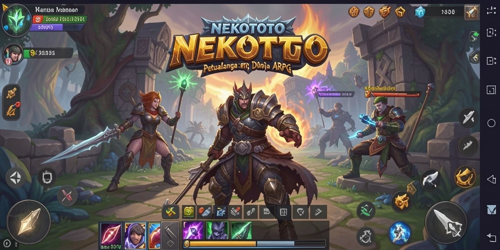 Tampilan gameplay menegangkan dalam dunia NEKOTOTO yang imersif.